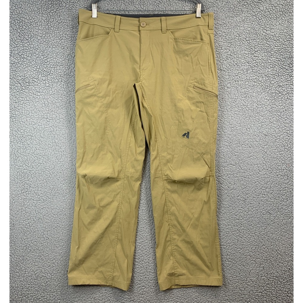 Eddie Bauer First Ascent Guide Pants Mens 38x30 Tan Khaki Nylon Stretch Hiking